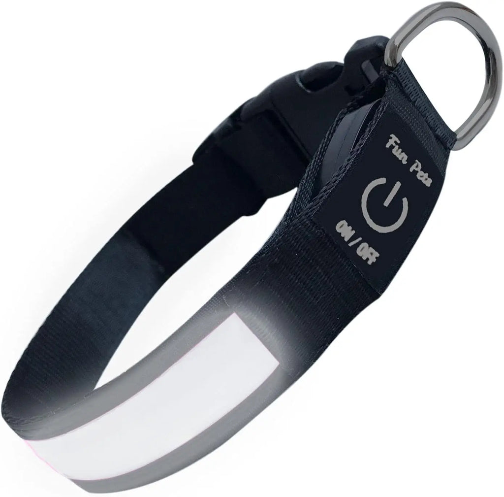 Dog Collar LED Night Safety Flashing or Glowing In the Dark