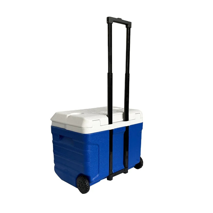 40L Large Blue Wheeled Cooler Box | 5-Day Ice Retention | Camping & Fishing