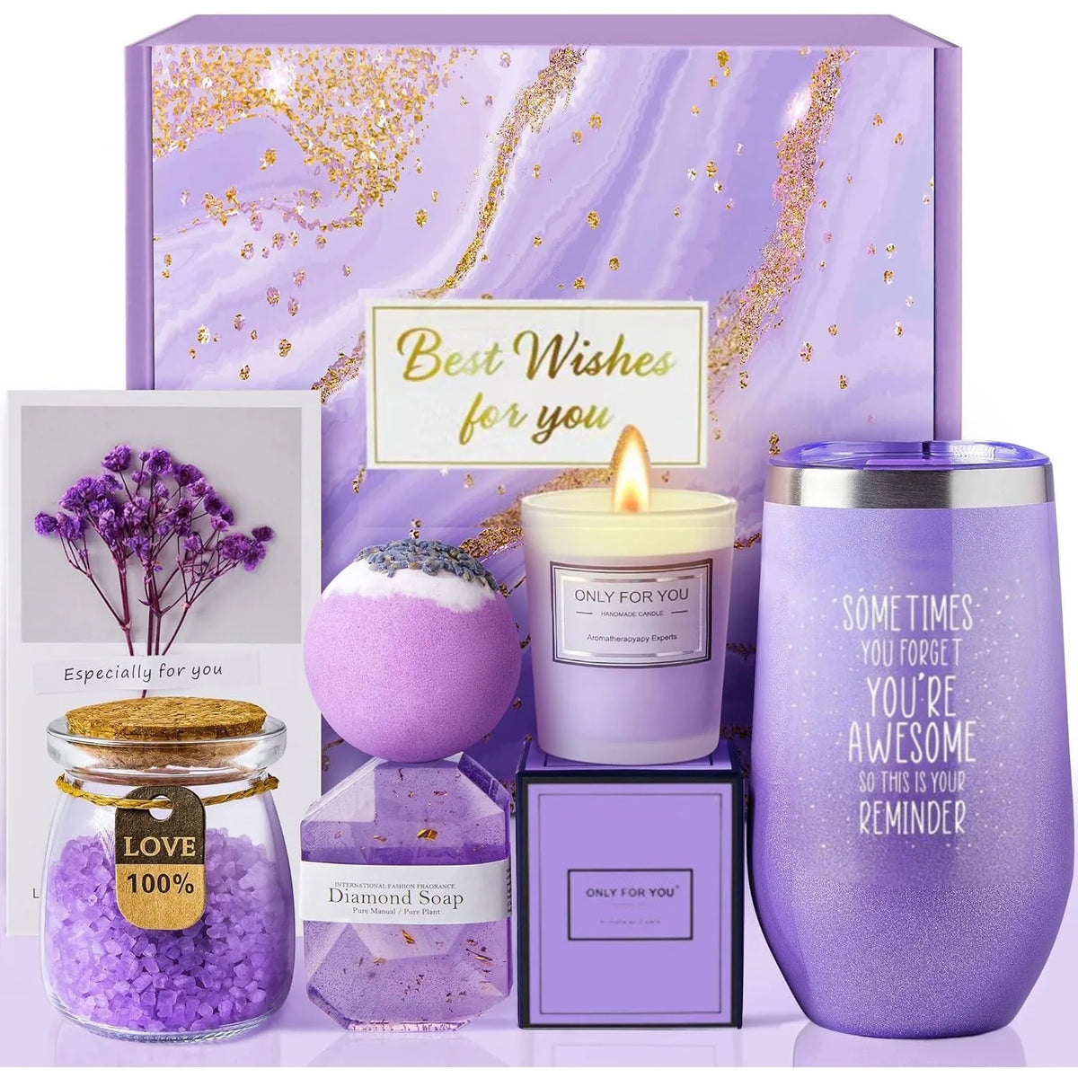 Unique Lavender Gift Box for Women Mom Wife Girlfriend Sister Friend