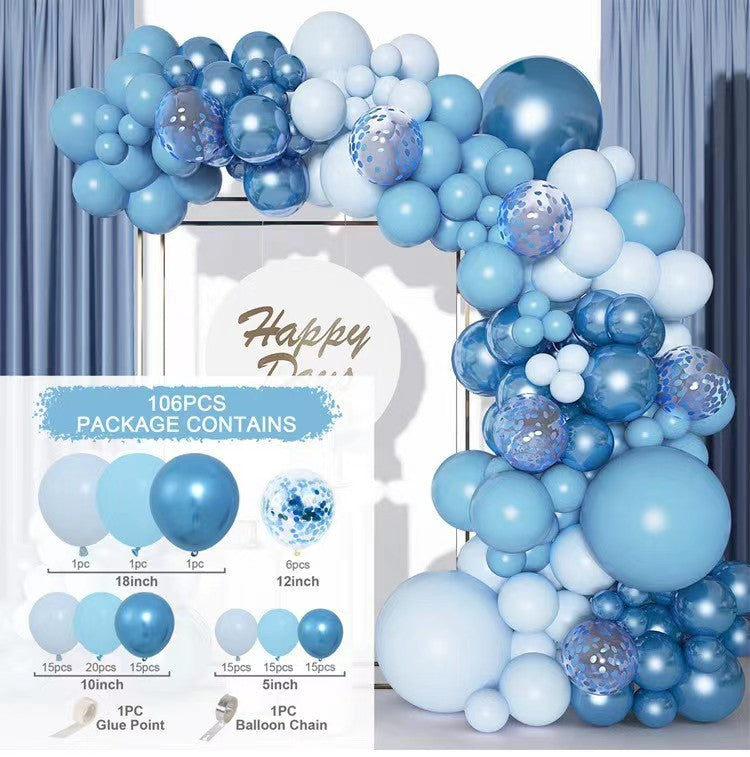 Blue Balloon Chain Garland including Metal Blue Style Balloons for Parties and other Occasions