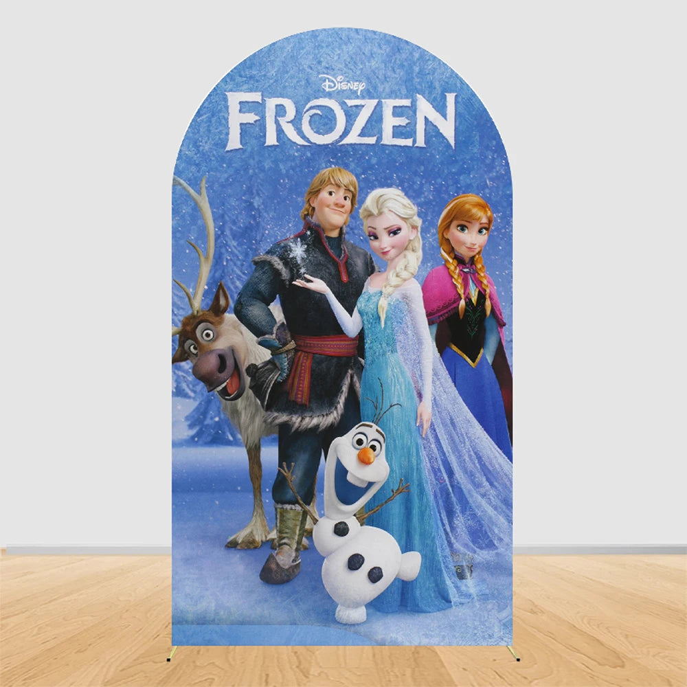 Ice Princess Birthday Decorations Arch Backdrop Cover | Winter Wonderland Snow Queen Kids Girls Birthday Party Background