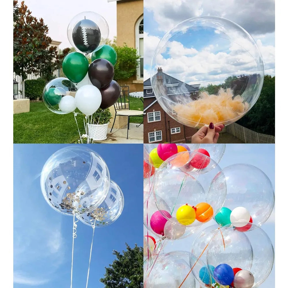20-24 Inch Clear Bobo Balloon Large Transparent Bubble Balloon for Christmas - 10-50 Pcs