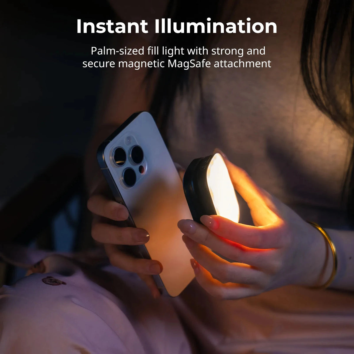 SmallRig Vibe P48 MagSafe Mobile Phone LED Video Light for iPhone 16 15 14 Pro Max Fill Light Phone Stand for Selfie Video Vlog