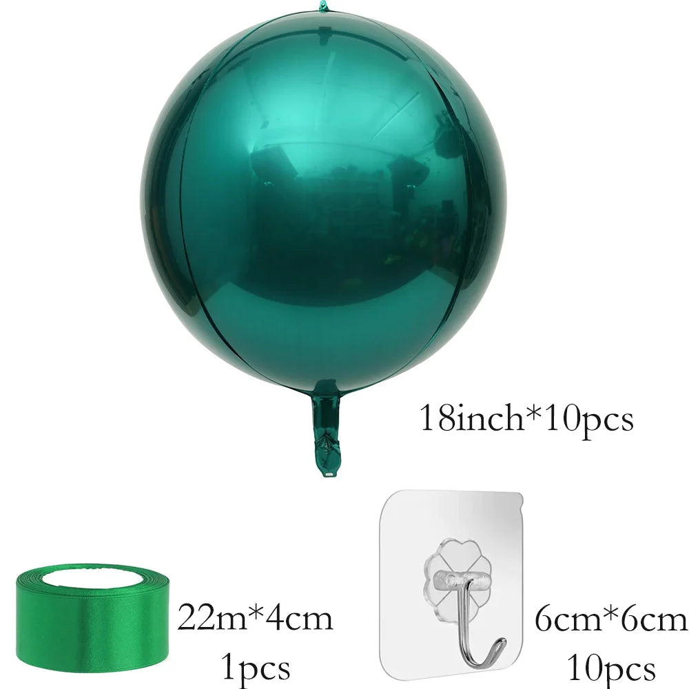 18inch / 22inch  Hanging Balloons  (All colours)  10pcs set Large 4D Chrome Foil Balloons Birthday Party Wedding Baby Shower