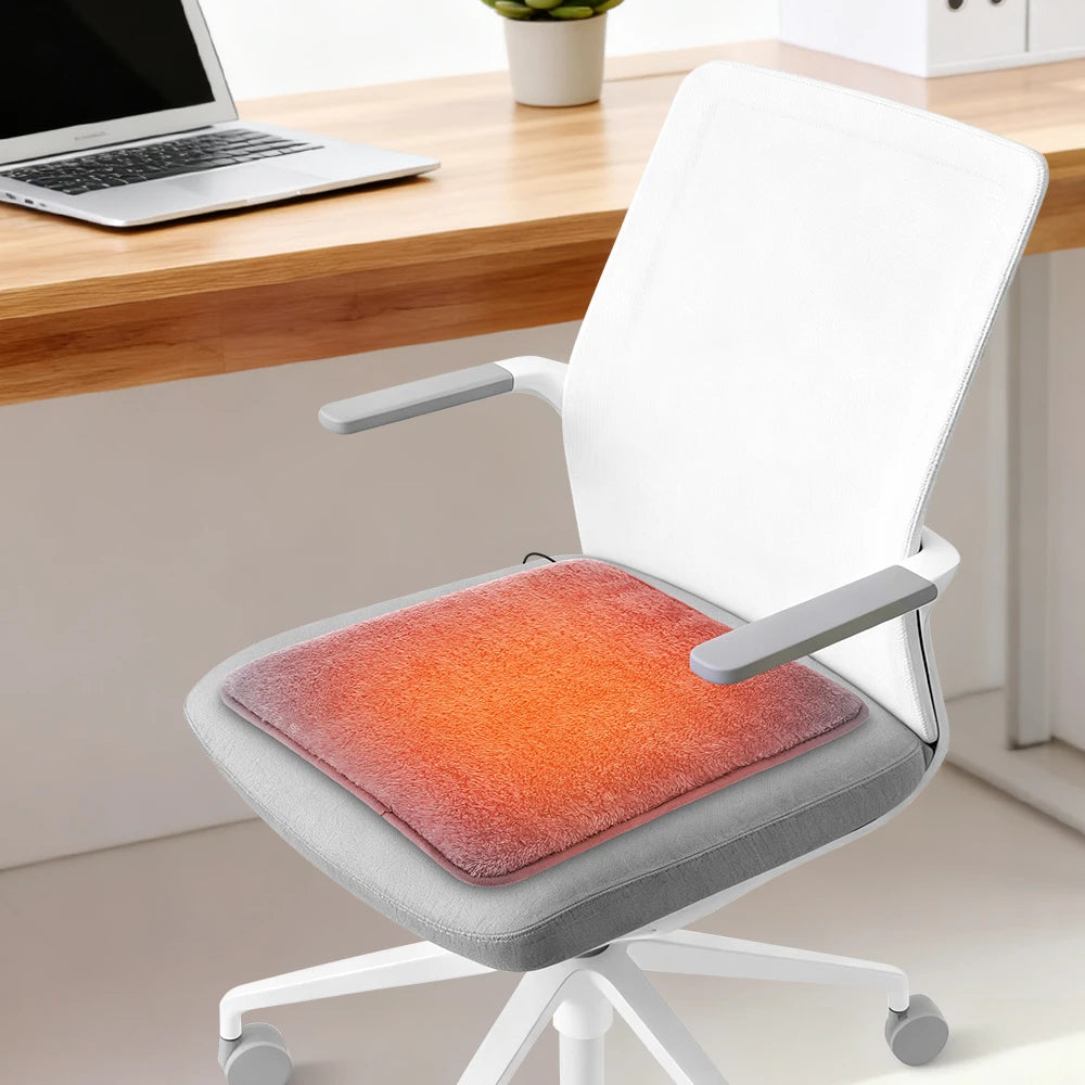 USB Electric Heated Seat Cushion 4 Temperature Settings Winter Car Seat Heater Cold Resistant Chair Heated Mat for Office Travel
