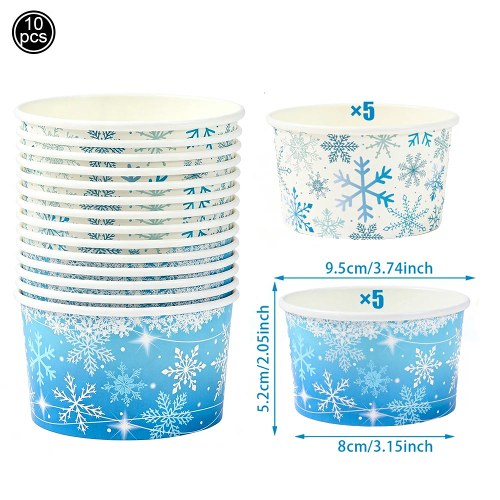 Christmas Party Decor Snowflake Fringe Curtains Snowflake Hanging Swirls Balloons Princess Theme Winter Birthday Party Decor