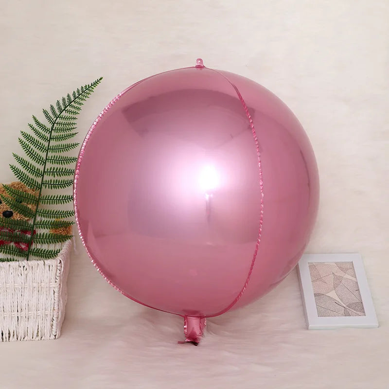 4D Foil Balloons Holographic Round Balloon for Birthday Bachelor Party and Christmas Decoration Valentine's Day and Baby Shower