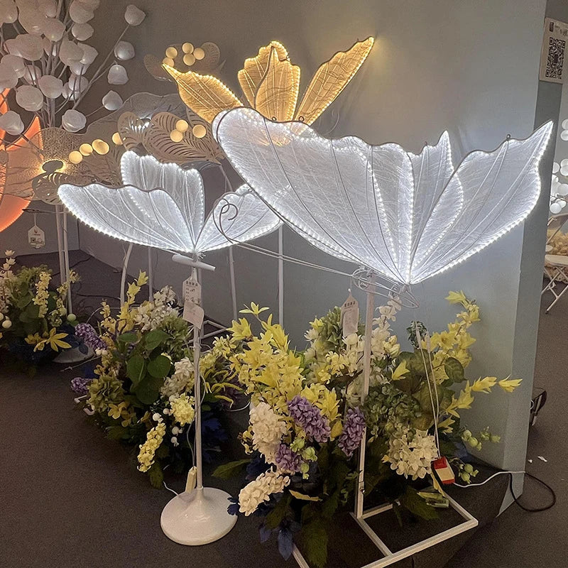 Premium Luminous LED Light Butterfly Decoration for Hall Party Prop