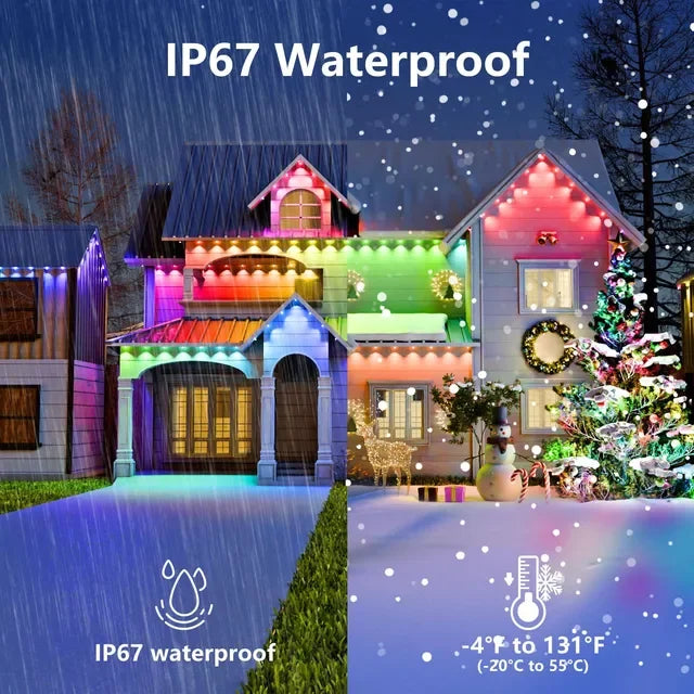 App-Controlled Waterproof Holiday External Decorative Lights, Christmas LED Eave Lights, 5/60-Meter Outdoor DIY Permanent Lighting String