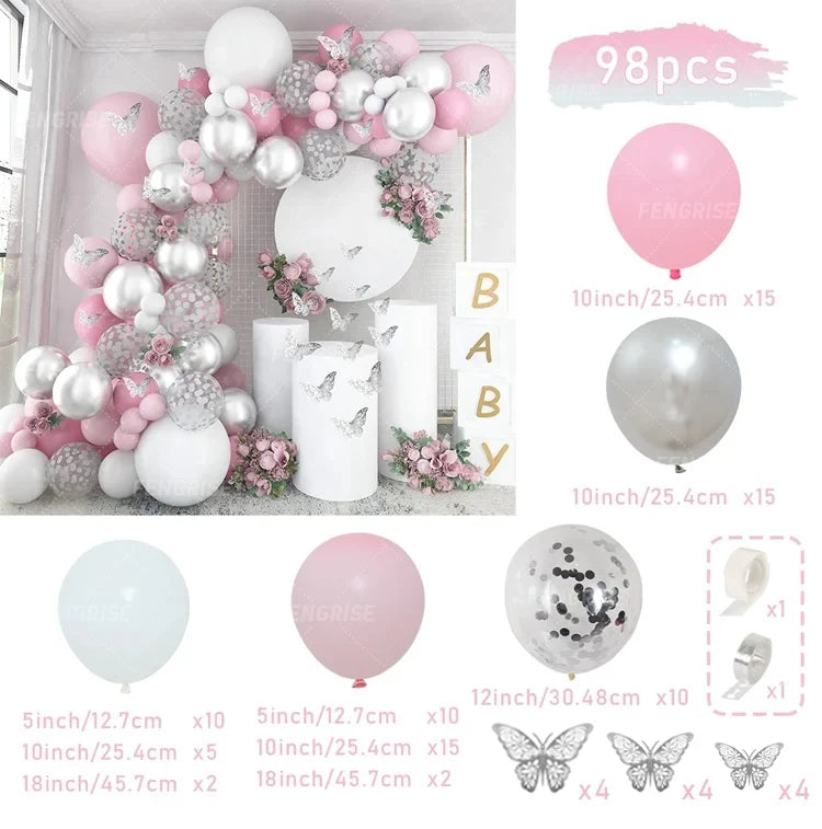 Balloon Garland Arch,  Birthday Party Decorations Birthday Foil Balloon  for Parties, Bridal Baptism Decor Gazebos Wedding Party Supplies