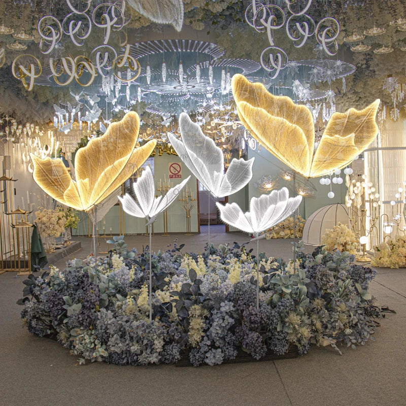 Premium Luminous LED Light Butterfly Decoration for Hall Party Prop