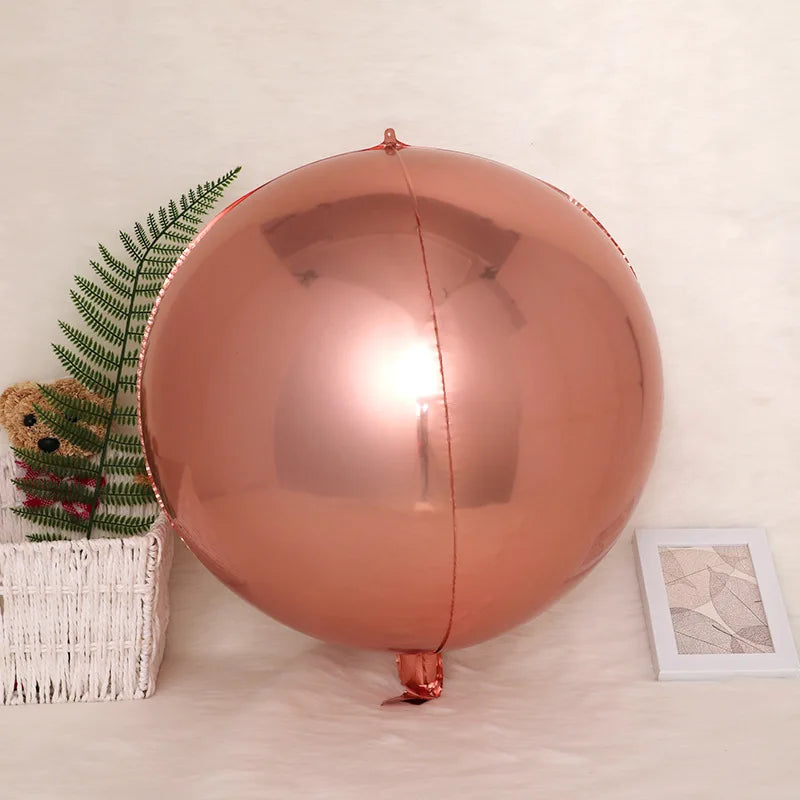 4D Foil Balloons Holographic Round Balloon for Birthday Bachelor Party and Christmas Decoration Valentine's Day and Baby Shower