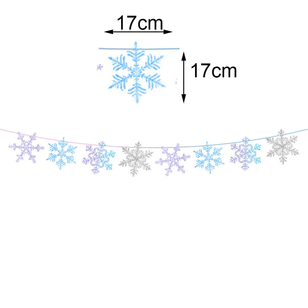 Christmas Party Decor Snowflake Fringe Curtains Snowflake Hanging Swirls Balloons Princess Theme Winter Birthday Party Decor