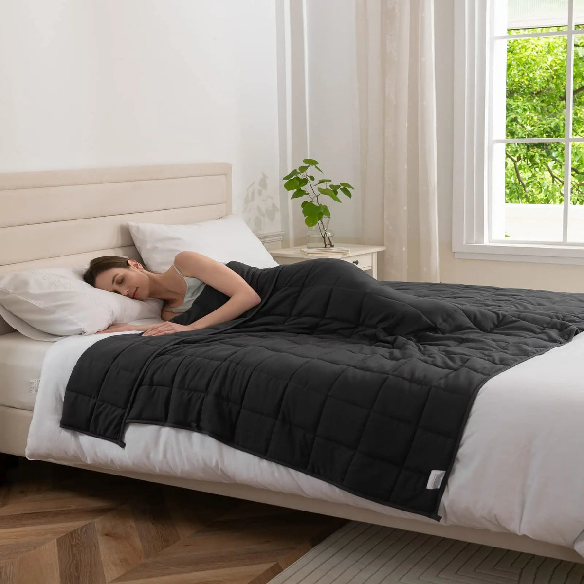Good Nite Weighted Blanket for Adults - Heavy Double Blanket, Improves Sleep & Relaxation (Dark Grey)