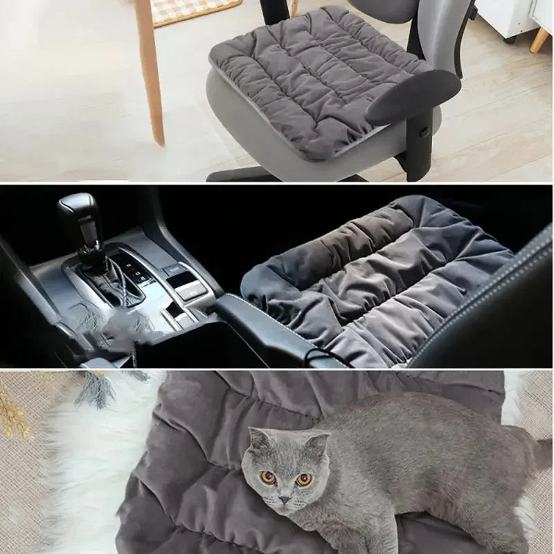 Electric Heating Cushion 45cm Chair Car Pet Body Office Winter Heated Pad Warmer Electric Blanket Cat Dog Adjustable Temperature