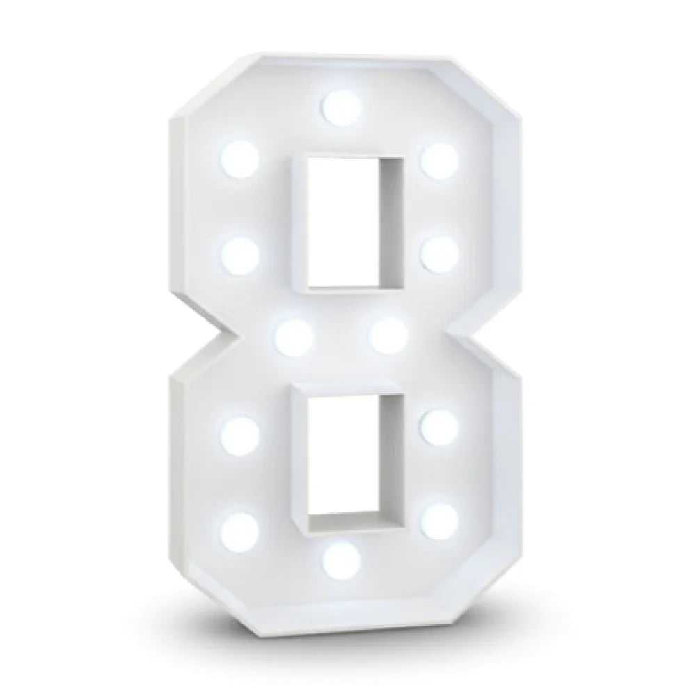 Light Up Number Signs 0 to 9 Freestanding LED Numbers 450mm Tall Bright Illuminated Display with Modern Design for Birthday Wedding Anniversary Party Event Home Bar Restaurant Stage Decor