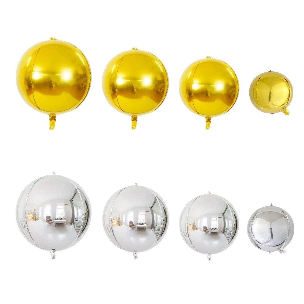 4D Foil Balloons Holographic Round Balloon for Birthday Bachelor Party and Christmas Decoration Valentine's Day and Baby Shower