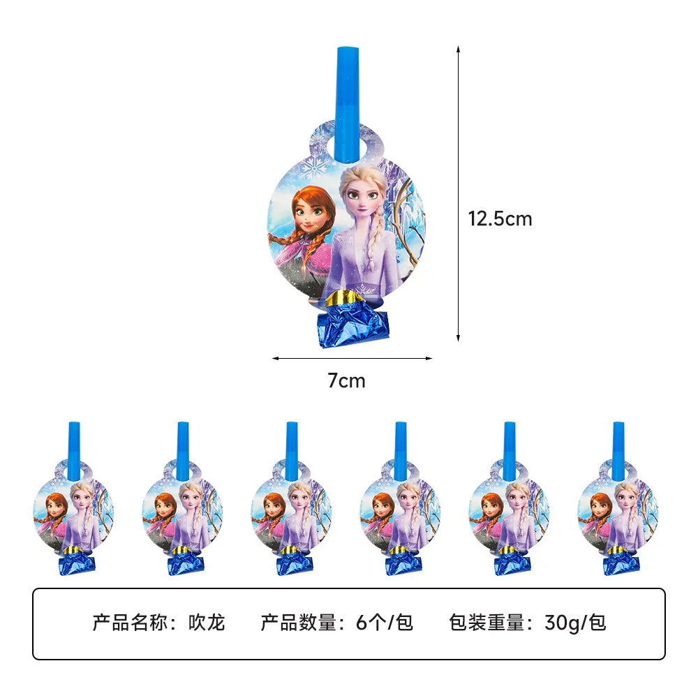 Elsa & Anna Princess Birthday Party Kit – Frozen-Themed Decorations, Balloons, Banner, Plates, Cups & Gift Bags