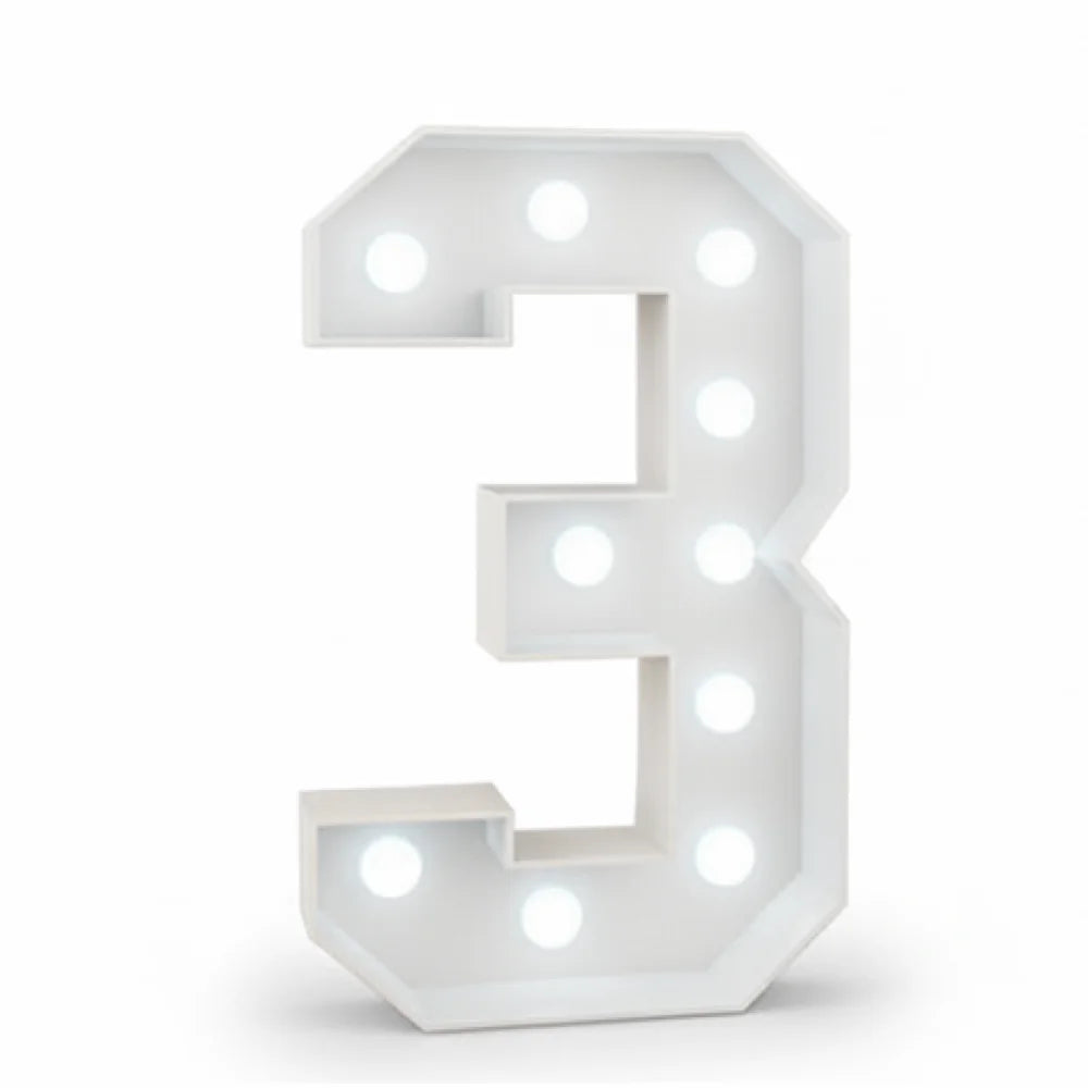 Light Up Number Signs 0 to 9 Freestanding LED Numbers 450mm Tall Bright Illuminated Display with Modern Design for Birthday Wedding Anniversary Party Event Home Bar Restaurant Stage Decor