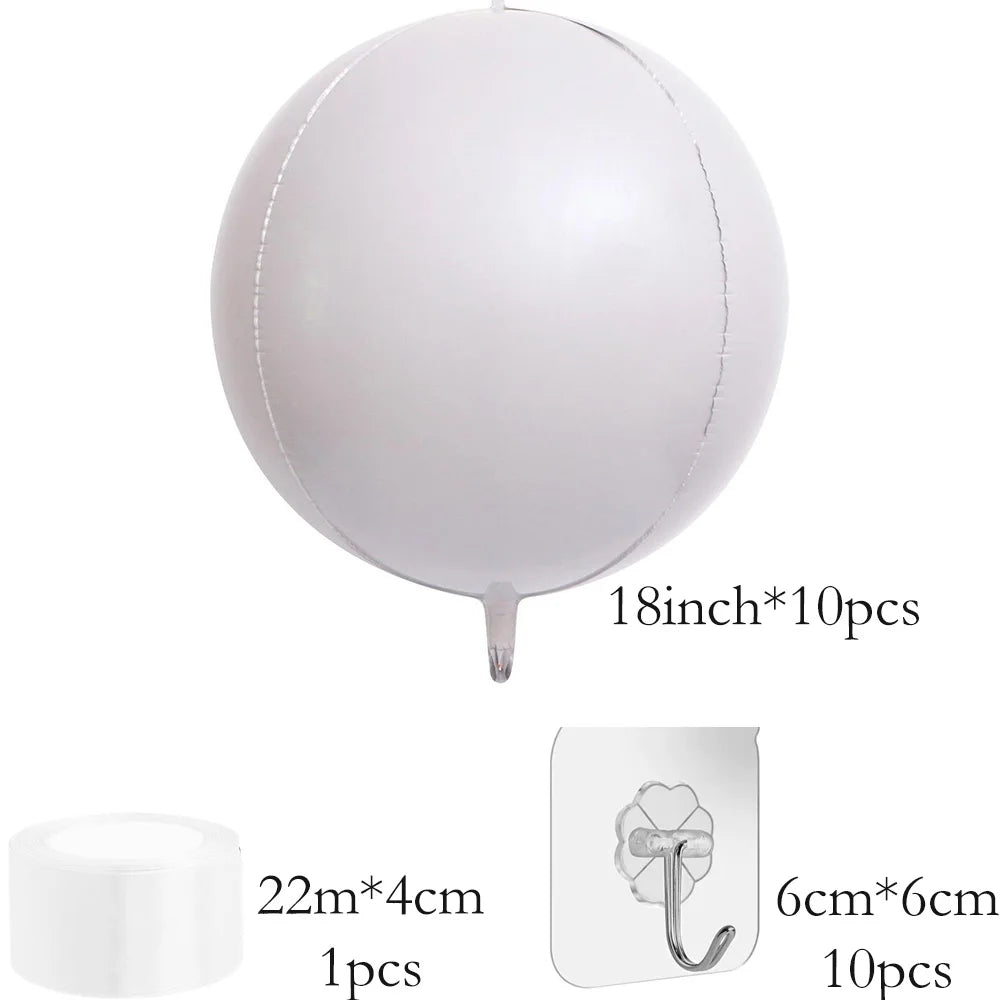18inch / 22inch  Hanging Balloons  (All colours)  10pcs set Large 4D Chrome Foil Balloons Birthday Party Wedding Baby Shower