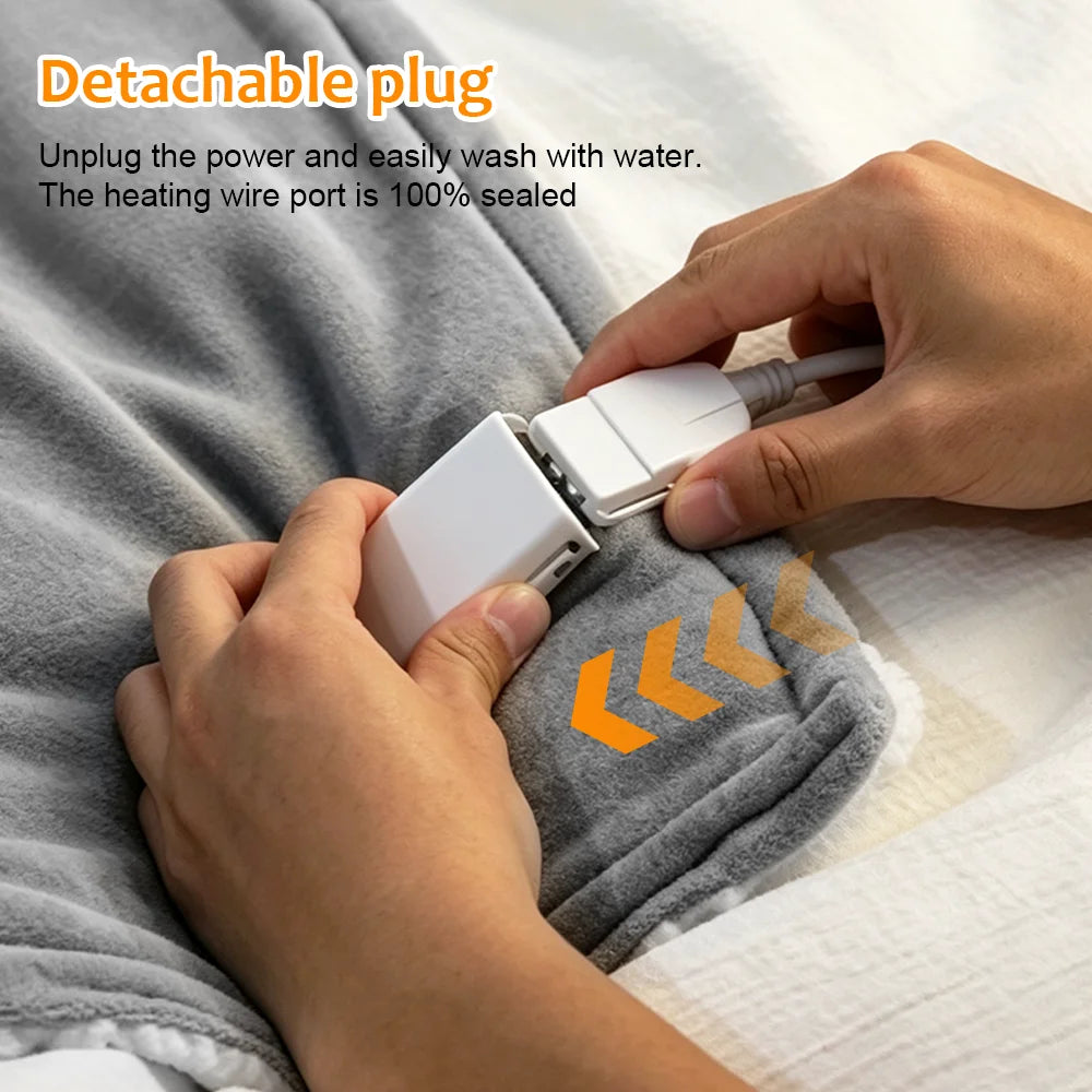 Heated Blanket Electric Blanket,Soft Heated Throw Blanket with 10 temperature settings and timer setting ,Over-Heat Protection Winter Warm Blanket Home Office Outdoor Heating Blanket Washable