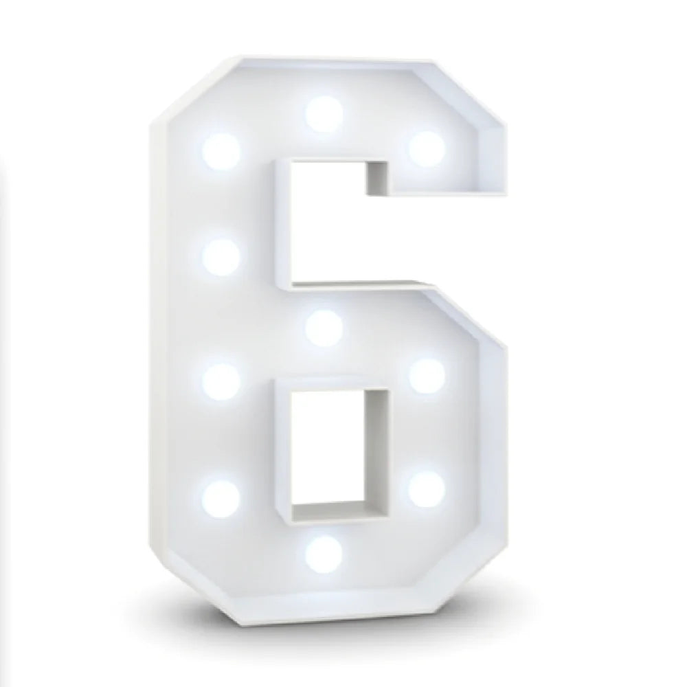 Light Up Number Signs 0 to 9 Freestanding LED Numbers 450mm Tall Bright Illuminated Display with Modern Design for Birthday Wedding Anniversary Party Event Home Bar Restaurant Stage Decor