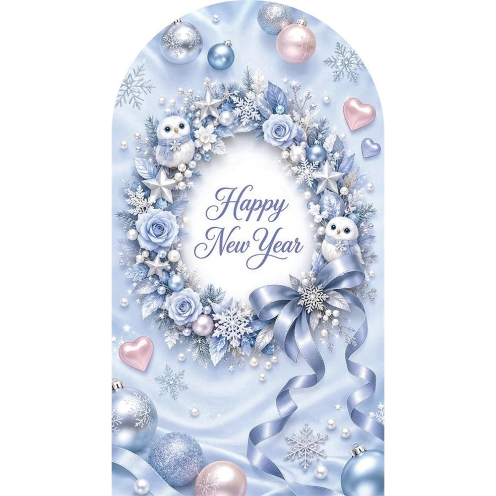 Snowflake Balloon Arch Backdrop for Christmas and New Year Party Spandex Elastic Arched Backround