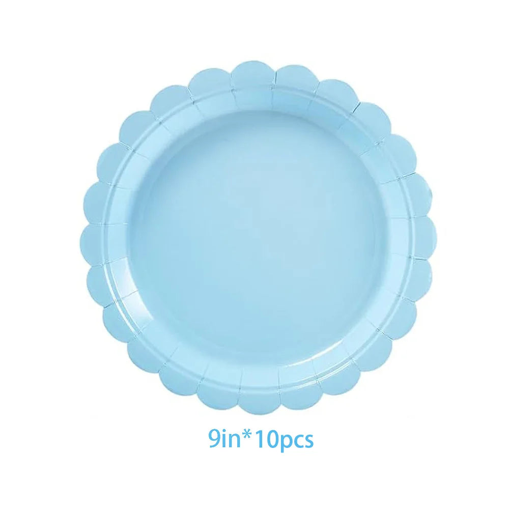 Petal Shaped Pastel Coloured 7/9 Inch Disposals  for Weddings Birthdays Baby Showers Party Supplies