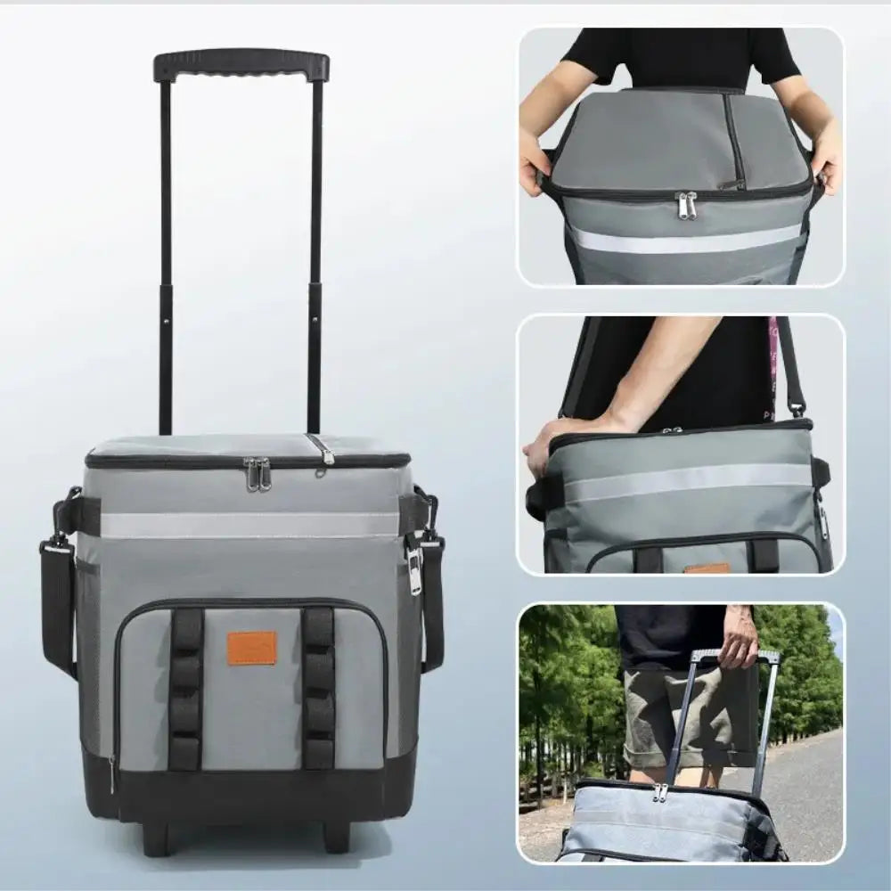 Large Portable Soft Cooler Bag with Wheels Leakproof Insulated  Ice Chest Tote Waterproof for Picnic; Camping; Beach