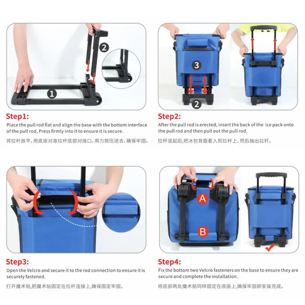 Large Portable Soft Cooler Bag with Wheels Leakproof Insulated  Ice Chest Tote Waterproof for Picnic; Camping; Beach