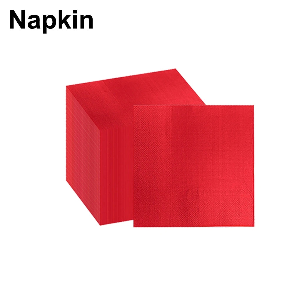 20, 40, 60, 80, 100Pcs Green and Red Paper Cups Napkin Disposable Tableware Party Napkin Drink Cups Birthday Christmas Holiday Party Supplies