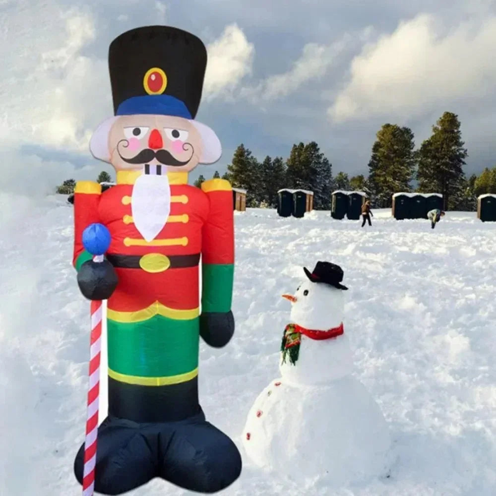 Christmas Inflatable Nutcracker Decor with LED Lighted Christmas Decoration Outdoor - 2.4M