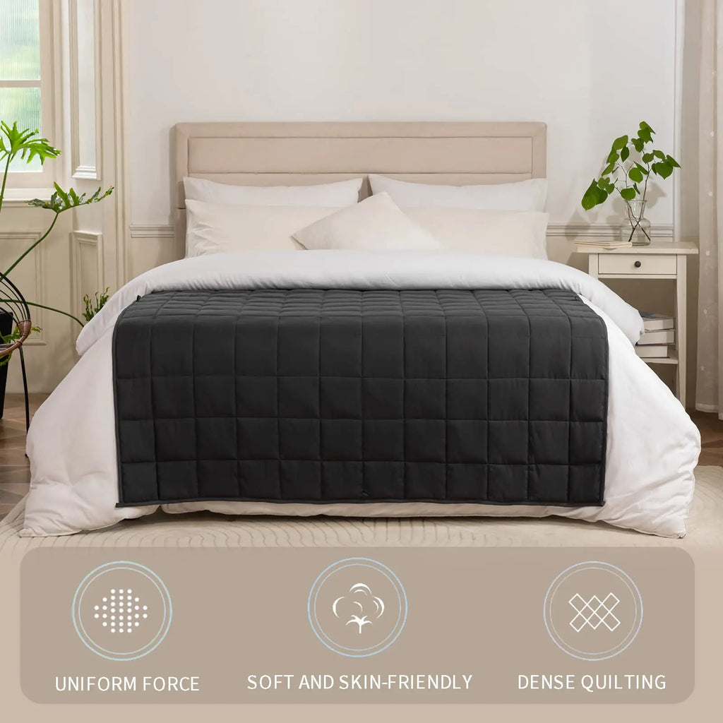 Good Nite Weighted Blanket for Adults - Heavy Double Blanket, Improves Sleep & Relaxation (Dark Grey)
