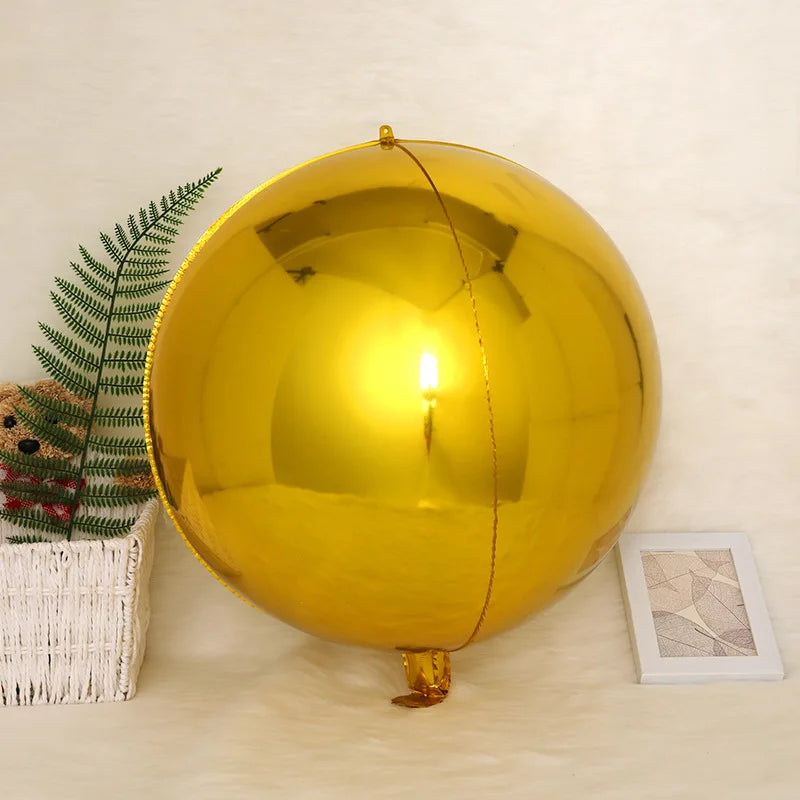 4D Foil Balloons Holographic Round Balloon for Birthday Bachelor Party and Christmas Decoration Valentine's Day and Baby Shower