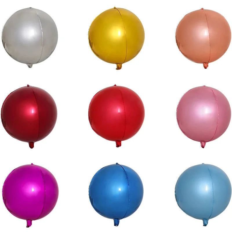 4D Foil Balloons Holographic Round Balloon for Birthday Bachelor Party and Christmas Decoration Valentine's Day and Baby Shower