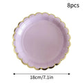 Deluxe Party Decoration Paper Plates Cups and Serviettes Birthday Wedding Party Supplies Christmas Party  - Flower Shape |  White  Pink Baby Blue Lilac