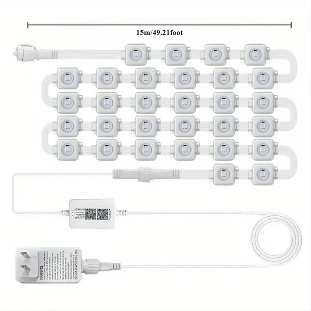 App-Controlled Waterproof Holiday External Decorative Lights, Christmas LED Eave Lights, 5/60-Meter Outdoor DIY Permanent Lighting String
