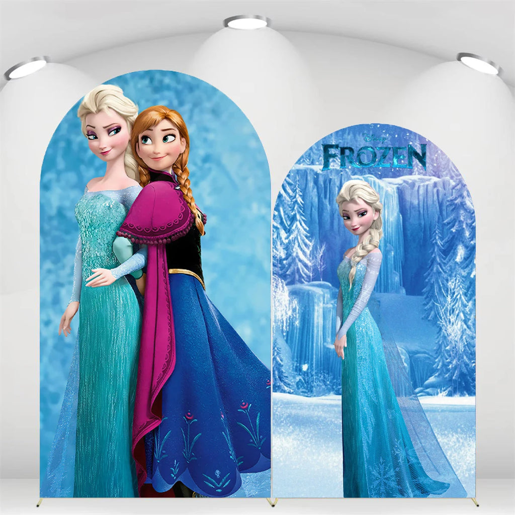 Ice Princess Birthday Decorations Arch Backdrop Cover | Winter Wonderland Snow Queen Kids Girls Birthday Party Background