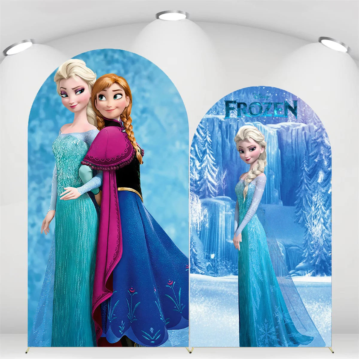 Ice Princess Birthday Decorations Arch Backdrop Cover | Winter Wonderland Snow Queen Kids Girls Birthday Party Background