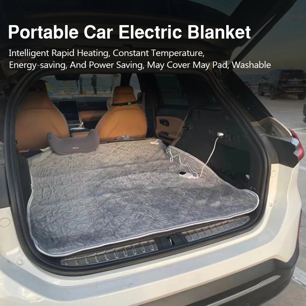 Heating Mat Plush Thicker Heated Heater Mattress Thermostat Travel Winter Body Warmer For RV SUVs Car Electric Blanket
