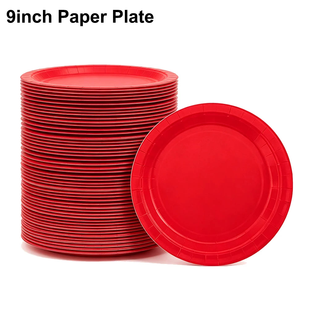 20, 40, 60, 80, 100Pcs Green and Red Paper Cups Napkin Disposable Tableware Party Napkin Drink Cups Birthday Christmas Holiday Party Supplies