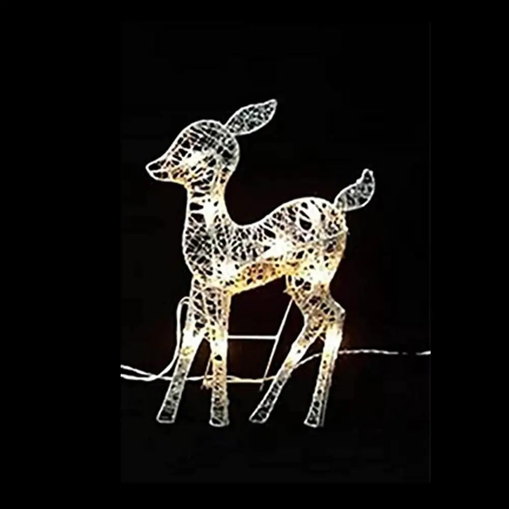 Outdoor Lighted Christmas Reindeer Standing Ornament With LED Light Glowing Glitter Reindeer