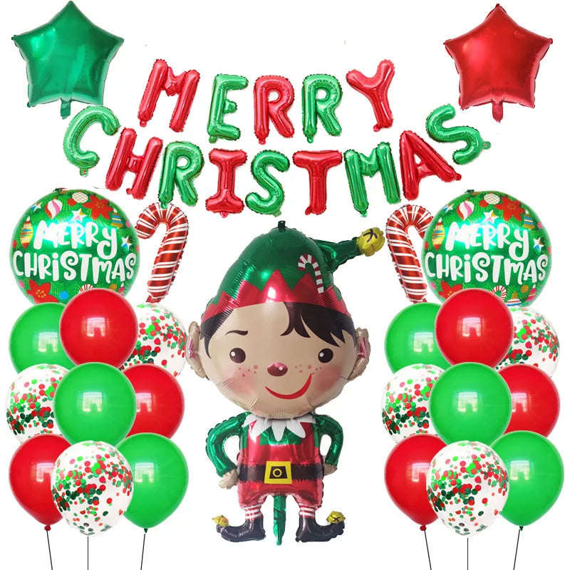 Red Green White Christmas Balloon Garland Arch Balloons with Candy Cane Balloon