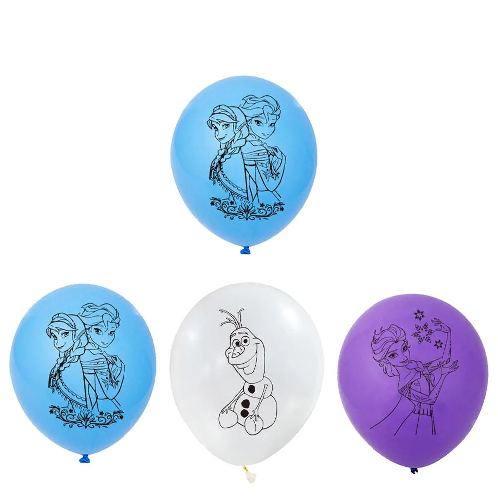 Elsa & Anna Princess Birthday Party Kit – Frozen-Themed Decorations, Balloons, Banner, Plates, Cups & Gift Bags