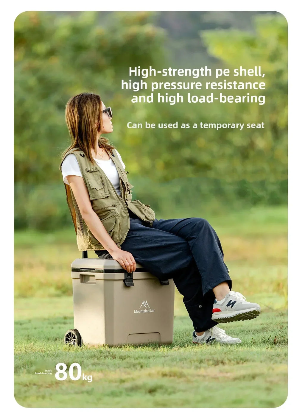 GO PEAK MOUNTAINHIKER 36L White, Black, Khaki, Pulley Box Outdoor Incubator with Trolley Wheels