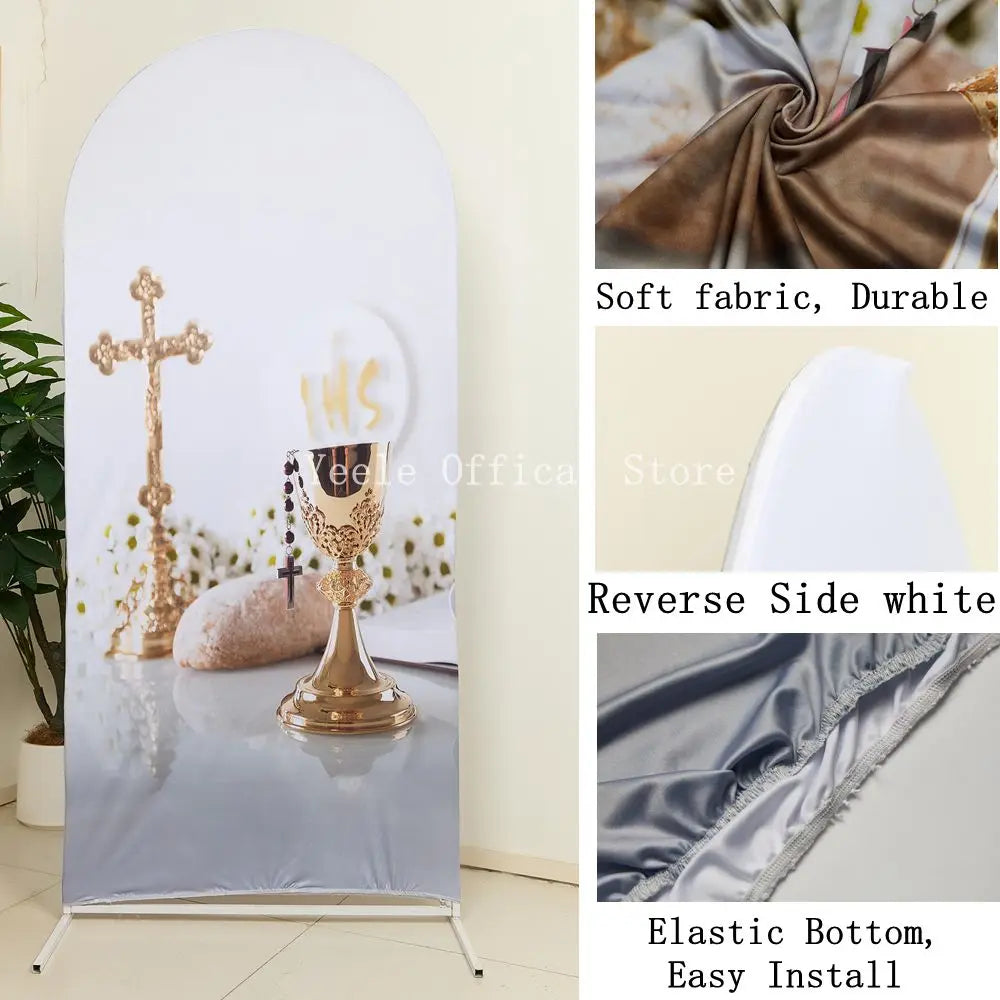 Snowflake Balloon Arch Backdrop for Christmas and New Year Party Spandex Elastic Arched Backround