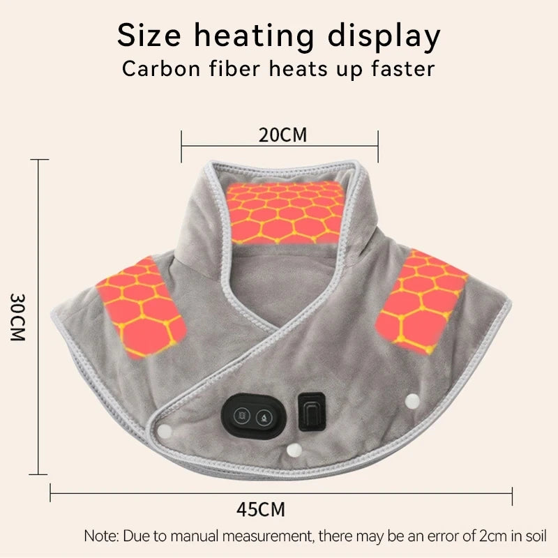 Electric Heating Shoulder Neck Wrap Thermal Compress Massager Vibration Shawl