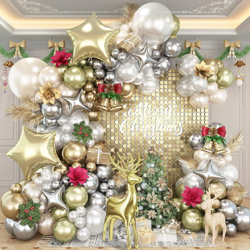 117Pcs Christmas Balloons Garland Arch Kit for Christmas Party Decoration 2027 New Year Home Decoration Party Supplies