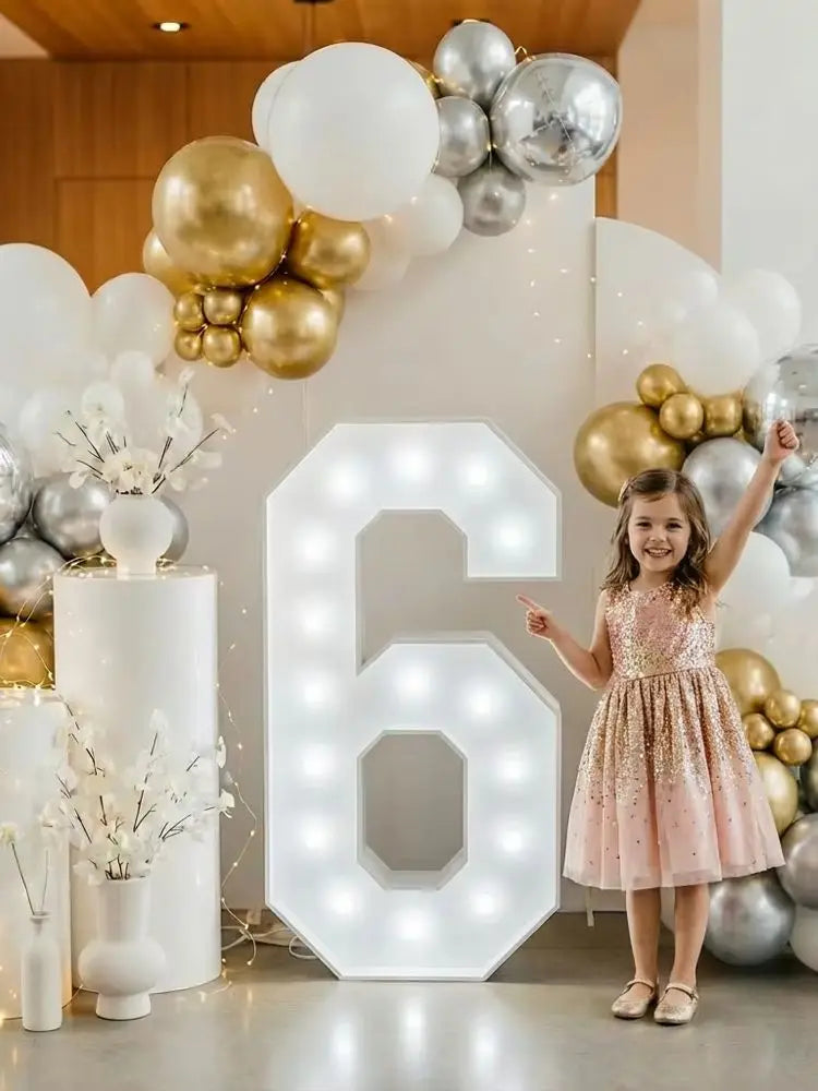 Light Up Number Signs 0 to 9 Freestanding LED Numbers 450mm Tall Bright Illuminated Display with Modern Design for Birthday Wedding Anniversary Party Event Home Bar Restaurant Stage Decor