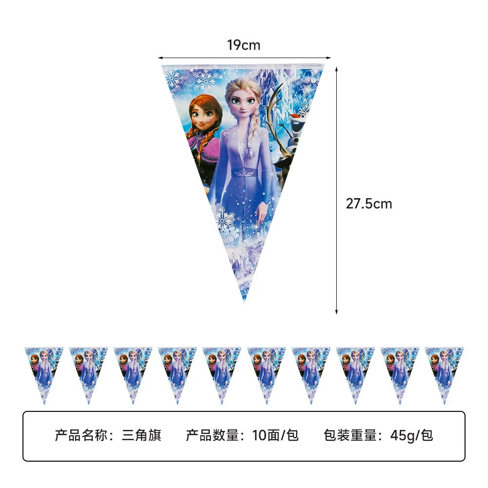 Elsa & Anna Princess Birthday Party Kit – Frozen-Themed Decorations, Balloons, Banner, Plates, Cups & Gift Bags